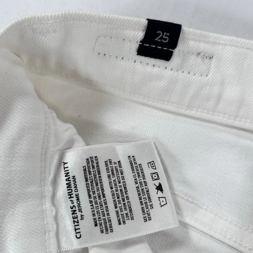 COH Citizens of Humanity Drew Flounce Flared Cropped White Jeans 25 High Rise - Picture 10 of 12